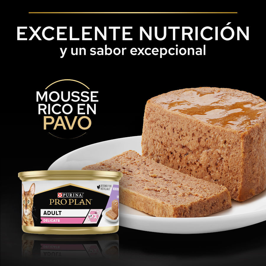 85 g Pro Plan Adult Delicate Mousse de Peru em lata para gatos , , large Imagem n&uacute;mero 4